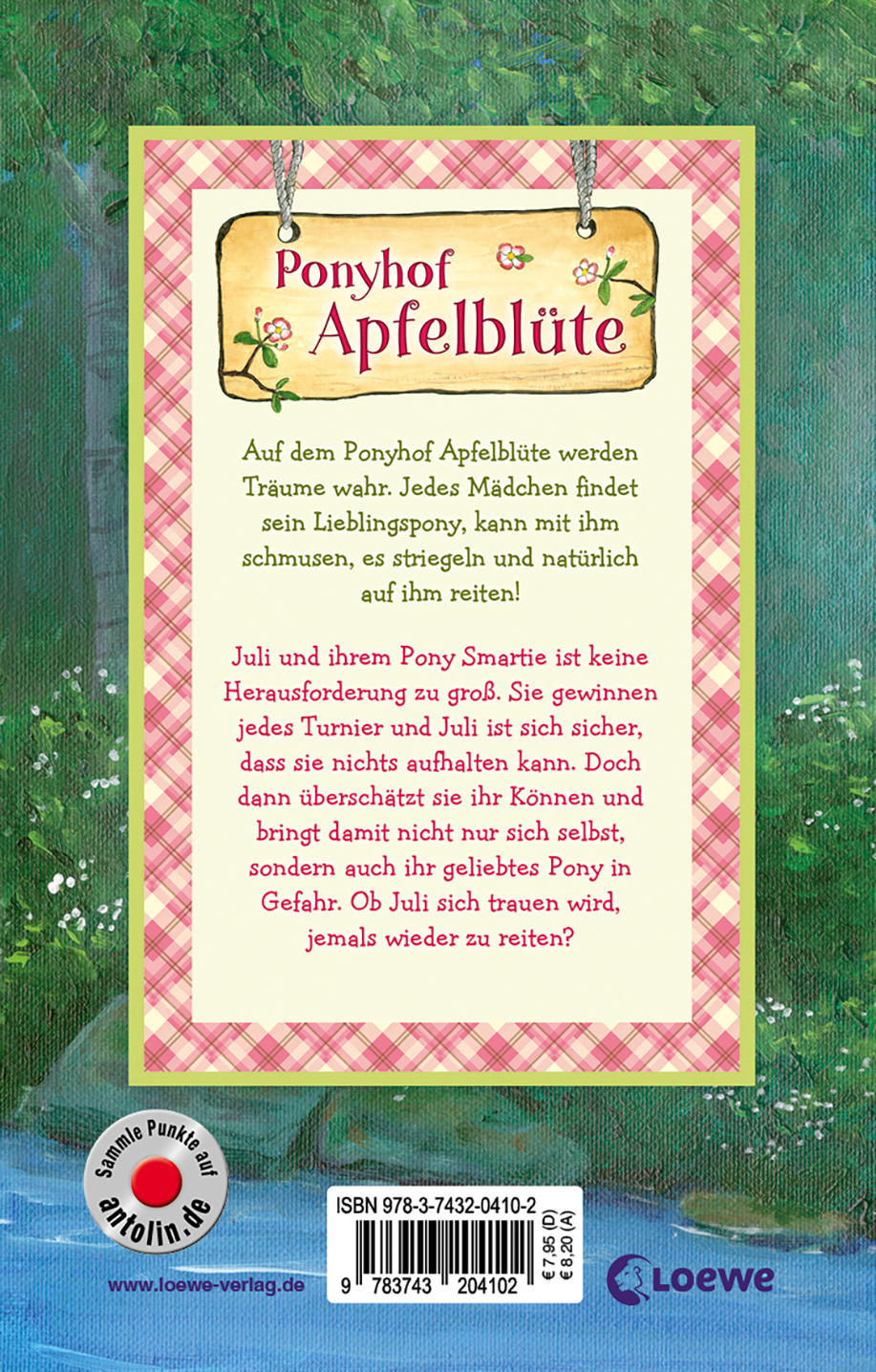 Rückseitencover Ponyhof Apfelblüte (Band 15) - Glaub an dich, Juli