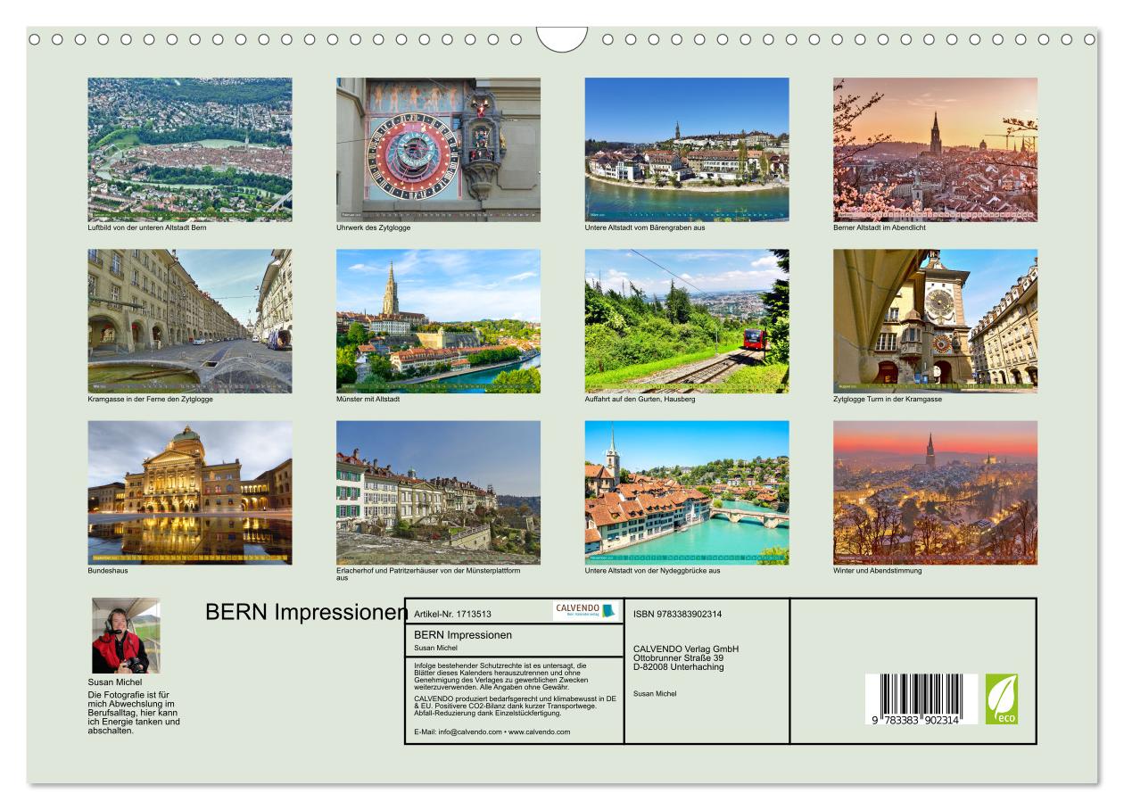 Beispielinhalt (Bild) BERN Impressionen (Wandkalender 2025 DIN A3 quer), CALVENDO Monatskalender