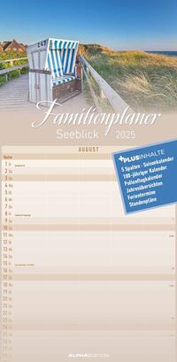 Vorderes Coverbild Alpha Edition - Familienplaner Seeblick 2025 Familienkalender 22x45cm, Kalender mit 5 Spalten, 100-jährigem- und Pollenflugkalender, deutsches Kalendarium und Ferientermine DE/AT/CH