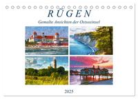 Vorderes Coverbild Rügen - Gemalte Ansichten der Ostseeinsel (Tischkalender 2025 DIN A5 quer), CALVENDO Monatskalender