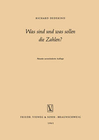 Vorderes Coverbild Was sind und was sollen die Zahlen?