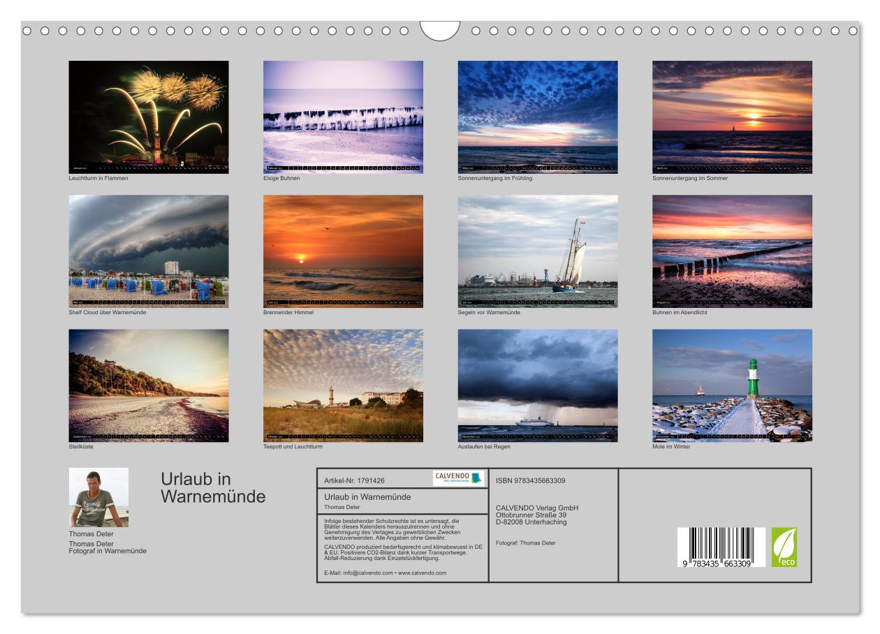 Beispielinhalt (Bild) Urlaub in Warnemünde (Wandkalender 2025 DIN A3 quer), CALVENDO Monatskalender