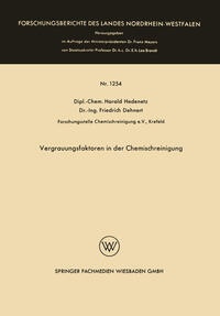 Vorderes Coverbild Vergrauungsfaktoren in der Chemischreinigung