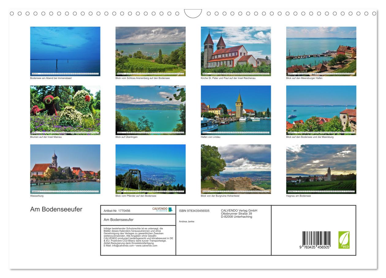 Beispielinhalt (Bild) Am Bodenseeufer (Wandkalender 2025 DIN A3 quer), CALVENDO Monatskalender