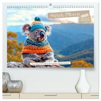 Vorderes Coverbild Strick-Pfoten - Flauschige Freunde in gestrickten Meisterwerken (hochwertiger Premium Wandkalender 2025 DIN A2 quer), Kunstdruck in Hochglanz