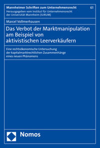 Vorderes Coverbild Das Verbot der Marktmanipulation am Beispiel von aktivistischen Leerverkäufern