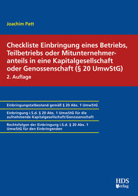 Vorderes Coverbild Checkliste Einbringung eines Betriebs, Teilbetriebs oder Mitunternehmeranteils in eine Kapitalgesellschaft oder Genossenschaft (§ 20 UmwStG)