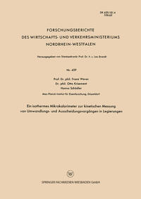 Vorderes Coverbild Ein isothermes Mikrokalorimeter zur kinetischen Messung von Umwandlungs- und Ausscheidungsvorgängen in Legierungen