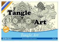 Vorderes Coverbild Tangle-Art, Sternzeichen mal anders (Wandkalender 2026 DIN A3 quer), CALVENDO Monatskalender