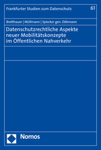 Vorderes Coverbild Datenschutzrechtliche Aspekte neuer Mobilitätskonzepte im Öffentlichen Nahverkehr