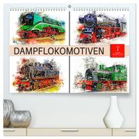Vorderes Coverbild Beeindruckende Dampflokomotiven (hochwertiger Premium Wandkalender 2025 DIN A2 quer), Kunstdruck in Hochglanz