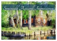 Vorderes Coverbild Spreewald Aquarell Impressionen (Wandkalender 2025 DIN A2 quer), CALVENDO Monatskalender