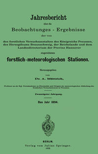 Vorderes Coverbild Jahresbericht über die Beobachtungs-Ergebnisse