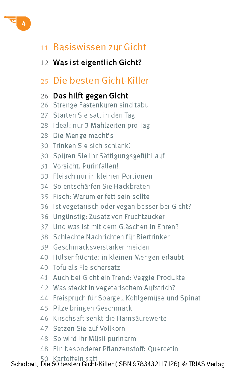 Beispielinhalt (Bild) Die 50 besten Gicht-Killer