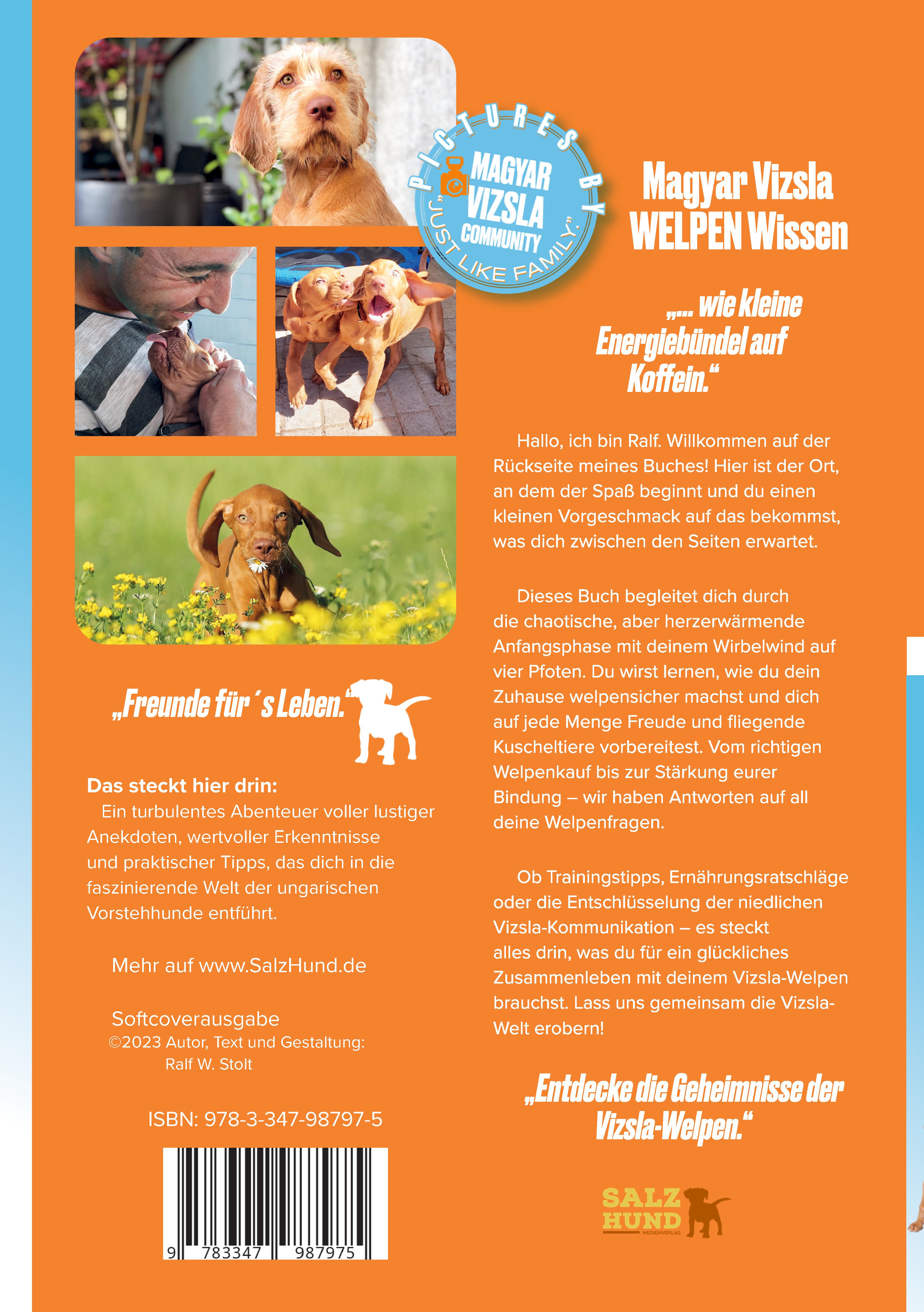 Rückseitencover Magyar Vizsla WELPEN Wissen