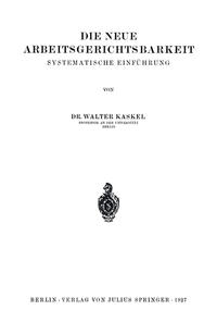 Vorderes Coverbild Die Neue Arbeitsgerichtsbarkeit
