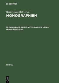 Vorderes Coverbild Dudenrode, Kr[eis] Witzenhausen, Netra, Kr[eis] Eschwege
