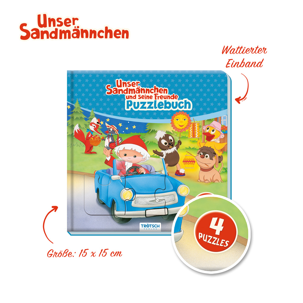Beispielinhalt (Bild) Trötsch Unser Sandmännchen Puzzlebuch mit 4 Puzzle Sandmann