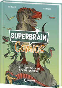 Vorderes Coverbild Superbrain-Comics - Auf den Spuren der Dinosaurier
