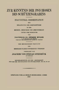 Vorderes Coverbild Zur Kenntnis der Psychosen des Schützengrabens