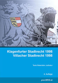 Vorderes Coverbild Klagenfurter Stadtrecht 1998 / Villacher Stadtrecht 1998