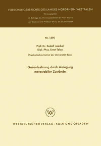 Vorderes Coverbild Gasaufzehrung durch Anregung metastabiler Zustände
