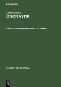 Vorderes Coverbild Personennamen und Ortsnamen