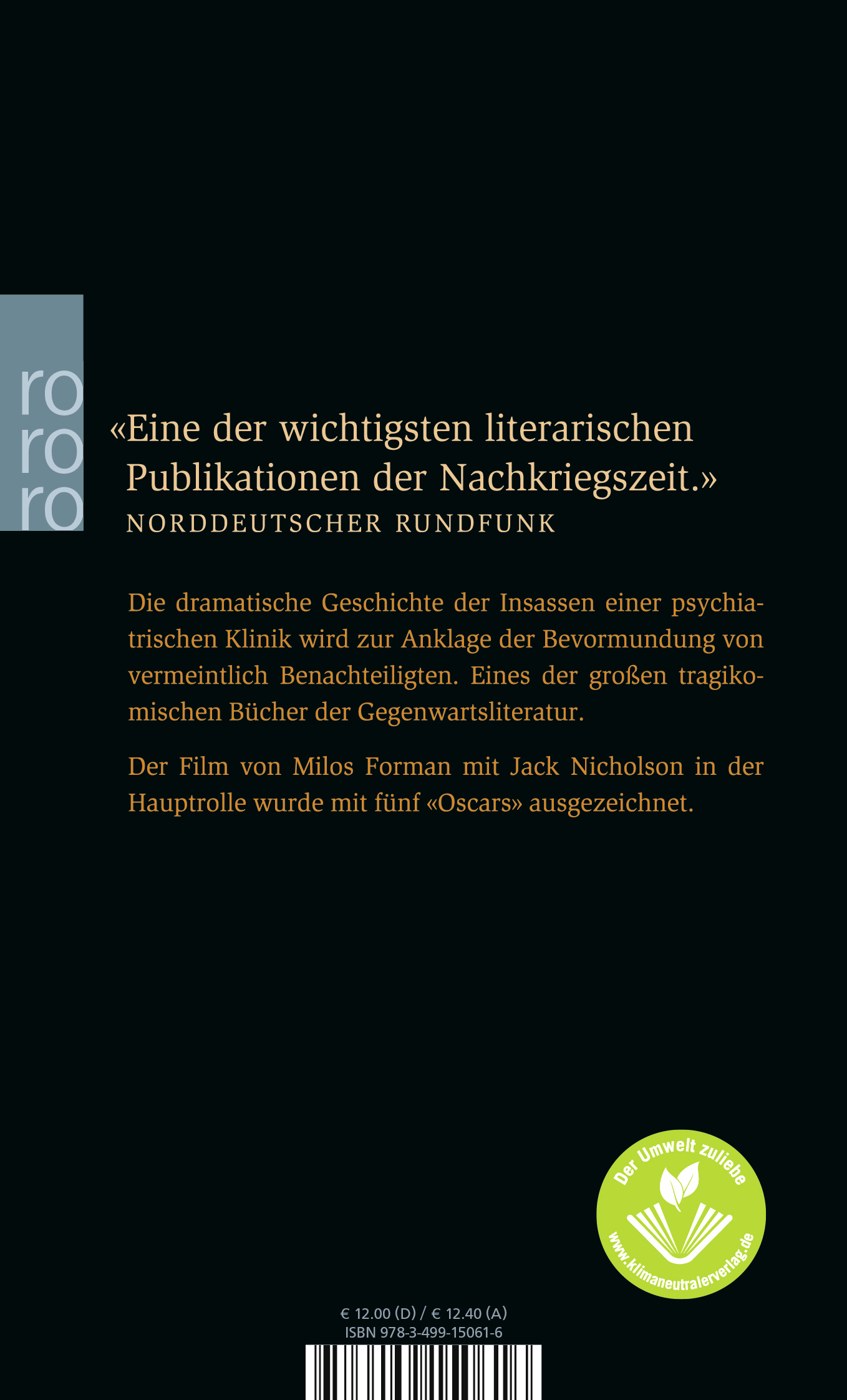 Rückseitencover Einer flog über das Kuckucksnest