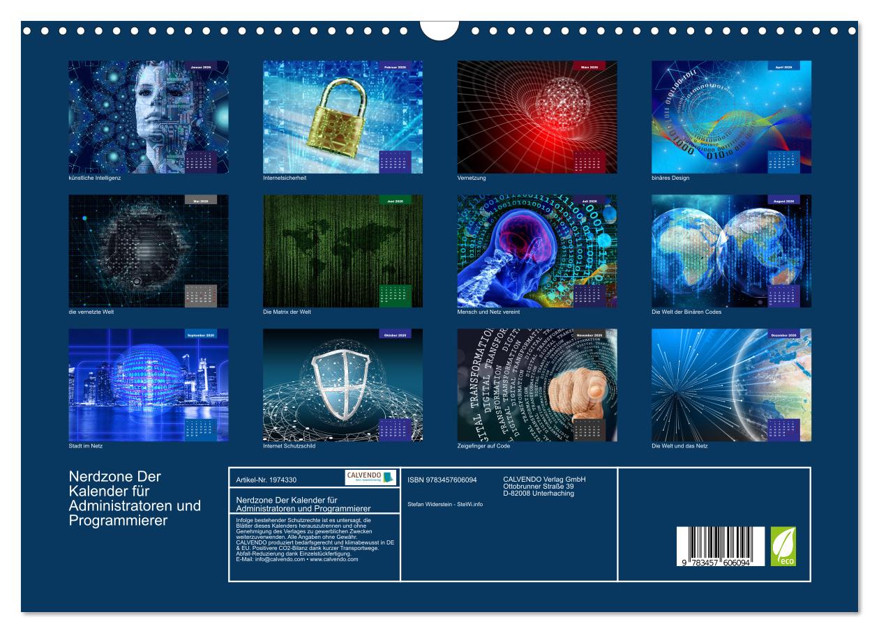 Beispielinhalt (Bild) Nerdzone Der Kalender für Administratoren und Programmierer (Wandkalender 2026 DIN A3 quer), CALVENDO Monatskalender