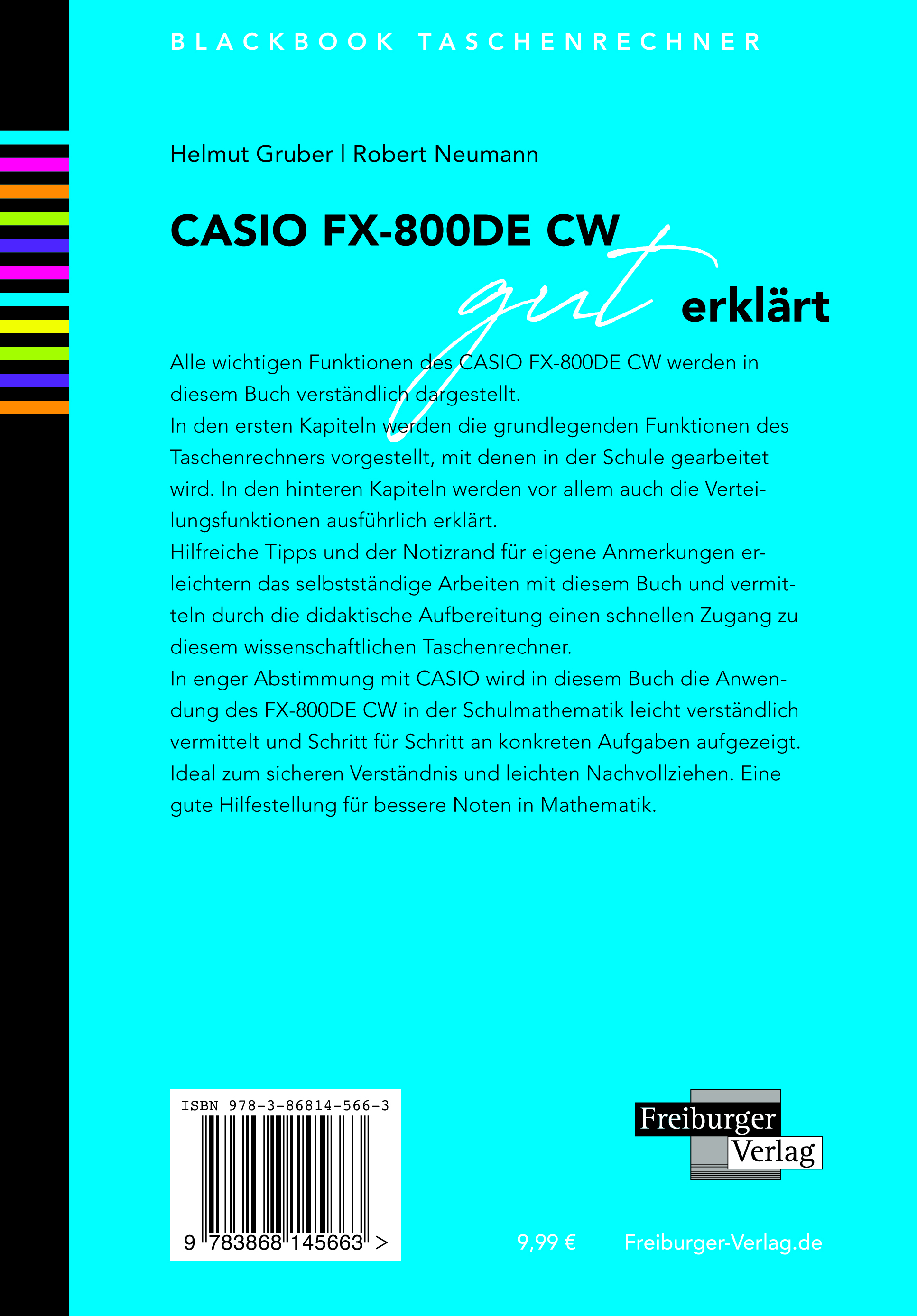 Rückseitencover Casio FX-800DE CW gut erklärt