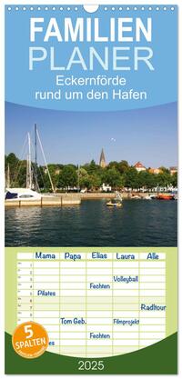 Vorderes Coverbild Familienplaner 2025 - Eckernförde - Impressionen rund um den Hafen mit 5 Spalten (Wandkalender, 21 x 45 cm) CALVENDO