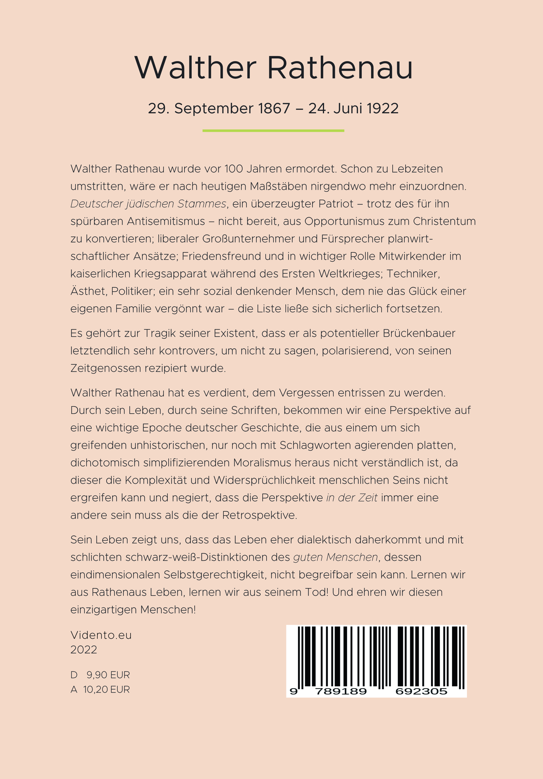 Rückseitencover An Deutschlands Jugend