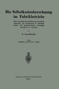 Vorderes Coverbild Die Selbstkostenberechnung im Fabrikbetriebe