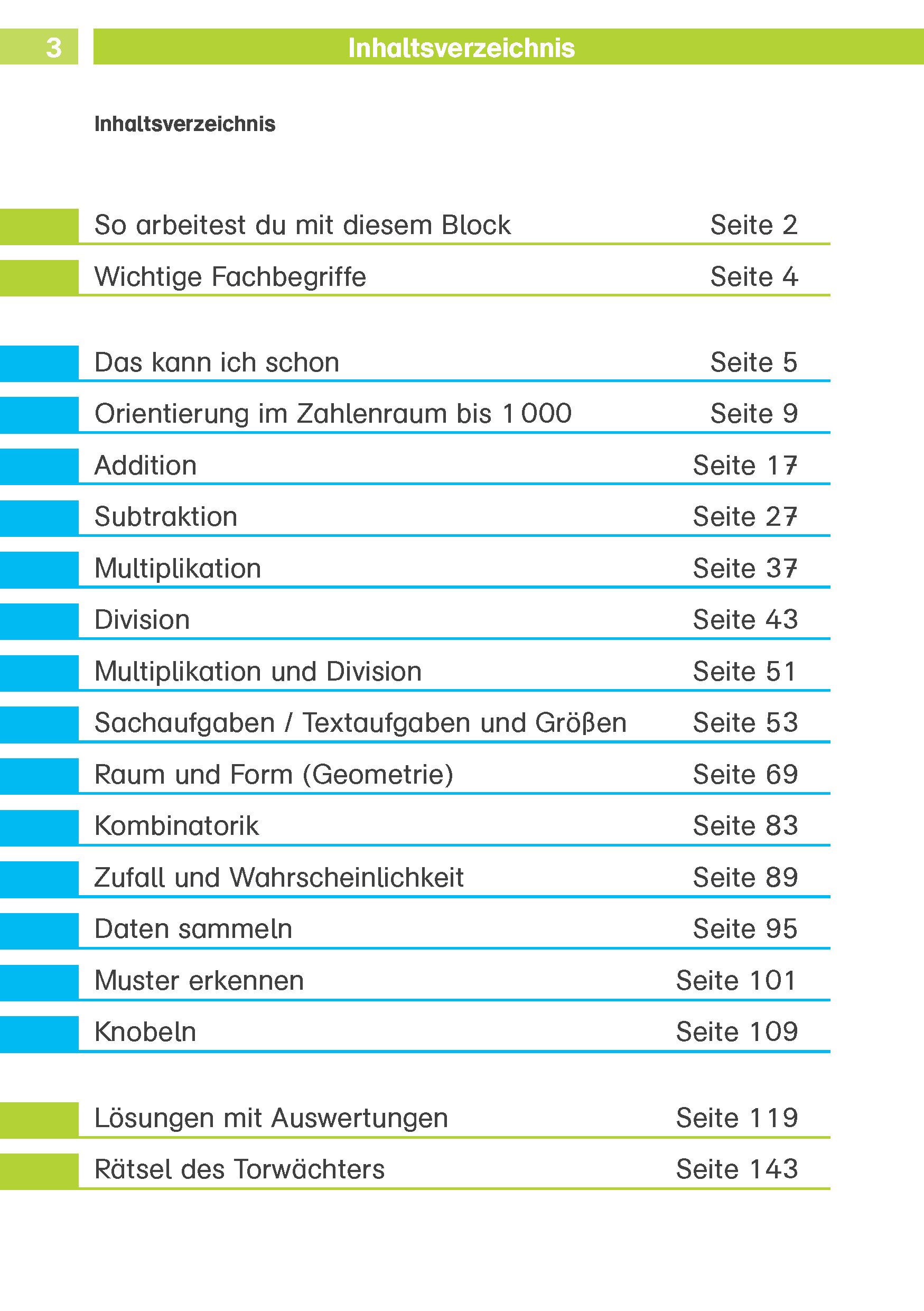 Beispielinhalt (Bild) Klett Die Mathe-Helden: Mathe-Testblock So gut bin ich! 3. Klasse
