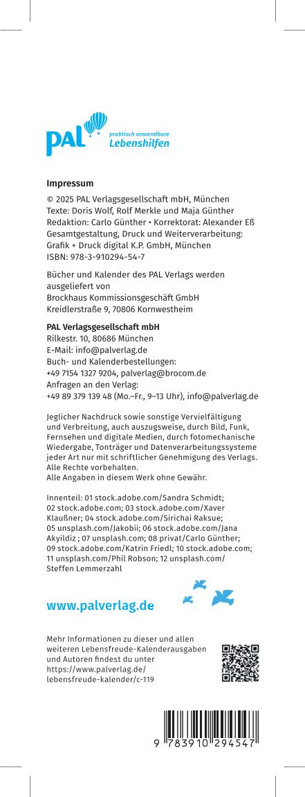 Rückseitencover Der Lebensfreude-Lesezeichenkalender 2026