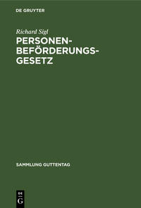 Vorderes Coverbild Personenbeförderungsgesetz