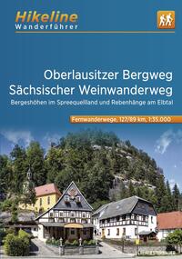 Vorderes Coverbild Wanderführer Oberlausitzer Bergweg • Sächsischer Weinwanderweg