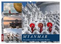 Vorderes Coverbild Myanmar, das goldene Land des lächelnden Buddhas (Wandkalender 2025 DIN A2 quer), CALVENDO Monatskalender