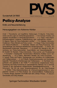 Vorderes Coverbild Policy-Analyse