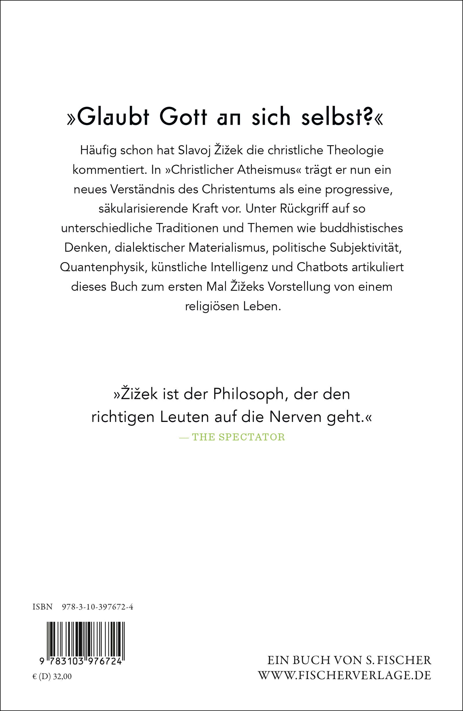 Rückseitencover Christlicher Atheismus