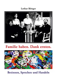 Vorderes Coverbild Familie haben. Dank ernten.