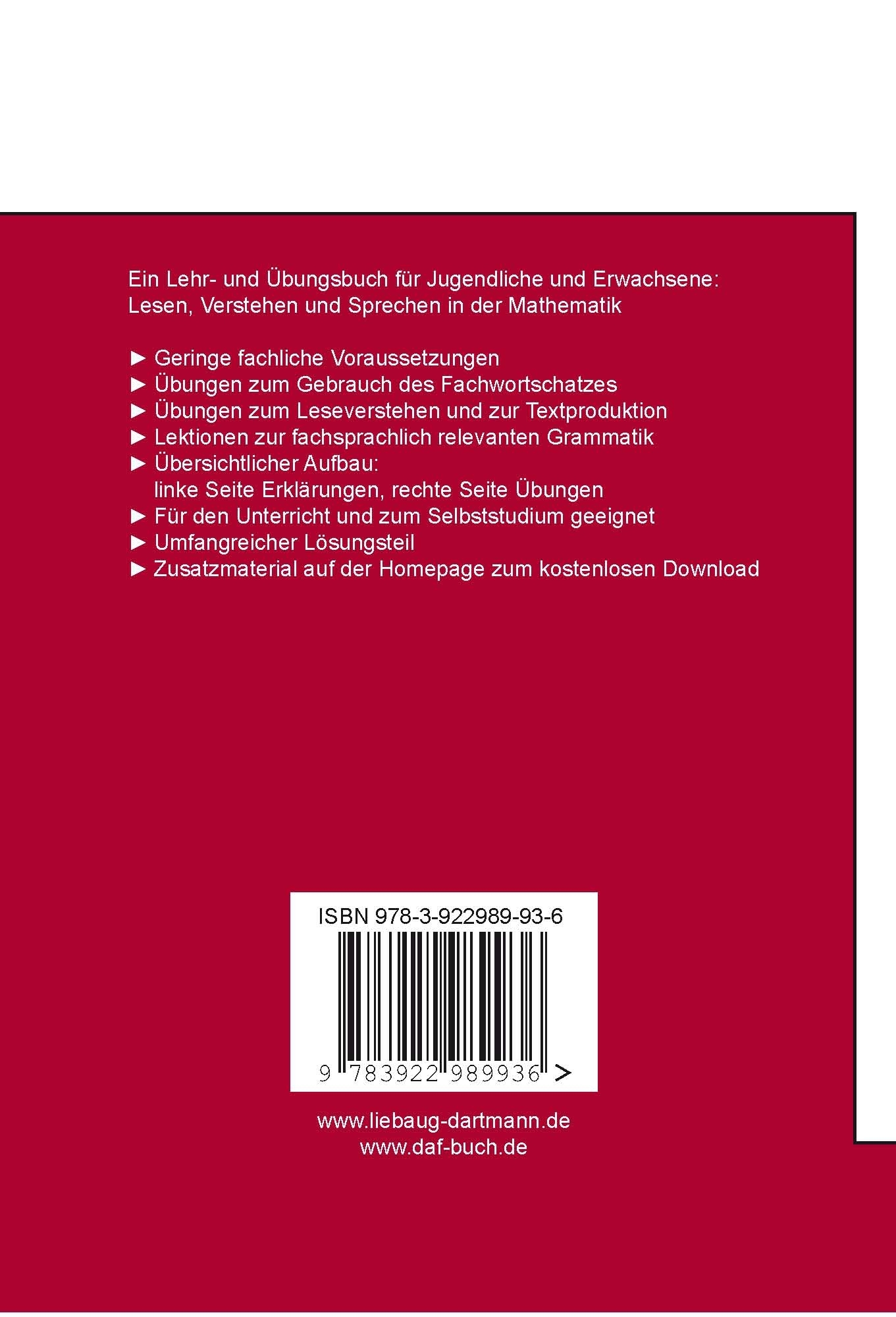 Rückseitencover Wie spricht man in der Mathematik? Band 2