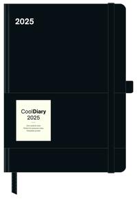 Vorderes Coverbild N NEUMANNVERLAGE - Black 2025 Cool Diary, 16x22cm, Taschenkalender mit Banderole und Lesebändchen, Tasche für Visitenkarte, Jahres- und Monatsübersicht, Mondphasen und internationales Kalendarium
