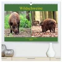 Vorderes Coverbild Wildschweine - Tiere aus unseren Wäldern (hochwertiger Premium Wandkalender 2025 DIN A2 quer), Kunstdruck in Hochglanz