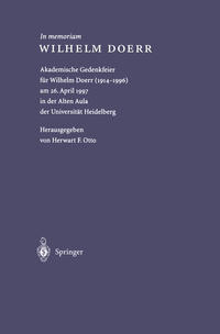 Vorderes Coverbild In memoriam WILHELM DOERR