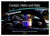 Vorderes Coverbild Cockpit, Helm und Halo (Wandkalender 2025 DIN A2 quer), CALVENDO Monatskalender