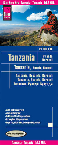 Vorderes Coverbild Reise Know-How Landkarte Tansania, Ruanda, Burundi (1:1.200.000)