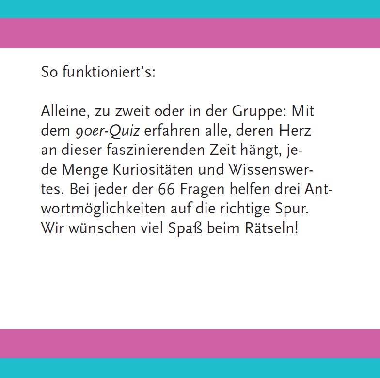 Beispielinhalt (Bild) Das 90er-Quiz