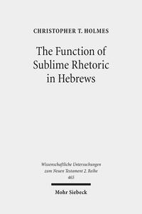 Vorderes Coverbild The Function of Sublime Rhetoric in Hebrews
