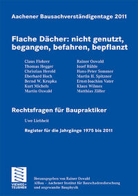 Vorderes Coverbild Aachener Bausachverständigentage 2011